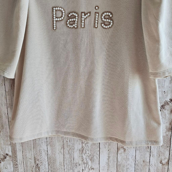 Women's A. Love Story Beige Paris Top - Size M - Picture 4 of 8